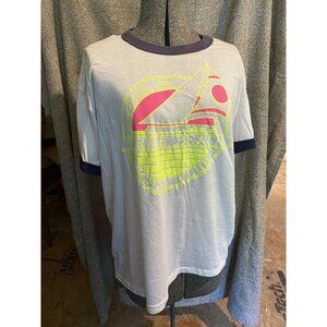Vintage 80s Myrtle Beach Ringer T-Shirt Sun Neon Distress Grunge XL